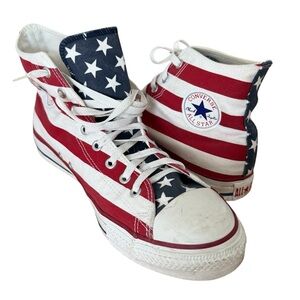 Converse American Flag All Stars High Top Stars and Stripes Men’s 13 Woman’s 15